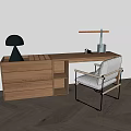 Silly Solid Wood Multi-Function Desk 3d model