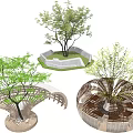 Modern Tree Pool Special-shaped Semi-circular Corridor Frame Tree Pool Seat 3d model