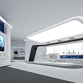 Hi Tech Modern Exhibition Hall With Digital Displays Large Screens And Modern Lighting