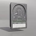 Industrial Equipment Control Panel Featuring Analog Gauge Dial And Green Indicator Lights