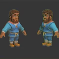 Two 3D Cartoon Characters With Blue Outfit Brown Hair And Similar Design