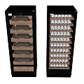 Modern Black Wine Cabinet With Multiple Shelves For Bottles And Glasses