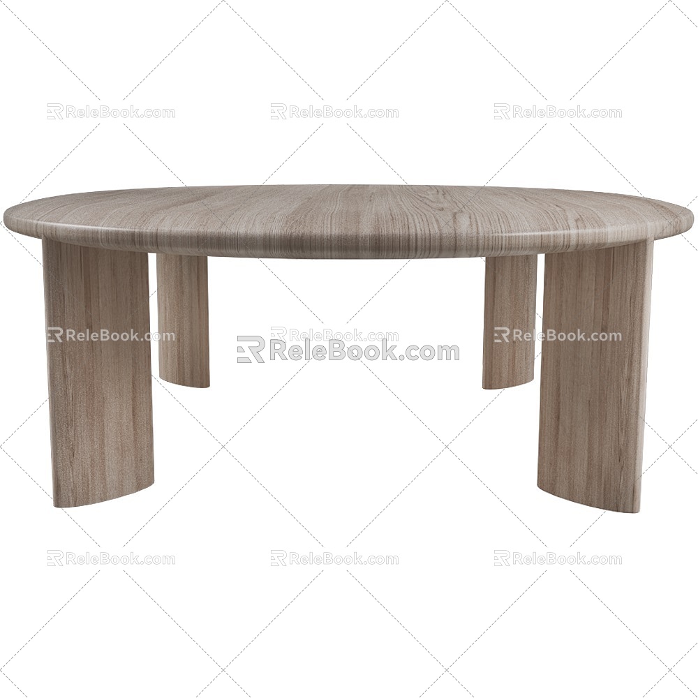 Solid wood meal several 18 3d model