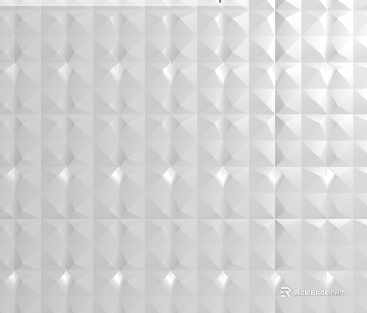 White Modern Wall Featuring 3D Diamond Geometric Patterns Regular Arrangement Light Shadow And Layered Texture 3d model 