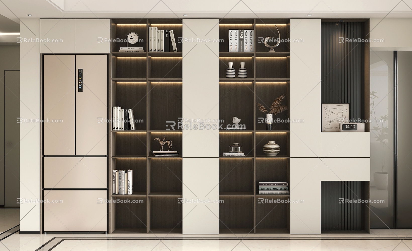 Bookcase Locker Home Cabinet Entrance Cabinet Partition Cabinet Display Cabinet Embedded Bookcase 3d model