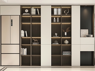 Bookcase Locker Home Cabinet Entrance Cabinet Partition Cabinet Display Cabinet Embedded Bookcase 3d model