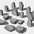 Collection Of Gray Stones With Various Shapes Sizes And Textured Surfaces