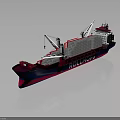ROLLMOP Container Cargo Ship Featuring Deck Cranes Stacked Containers and Blue Red Hull 3d model