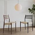 Modern Wooden Dining Chairs With Woven Seats Black And Brown In Stylish Interior