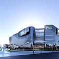 Modern Commercial Complex Architectural Design With Glass Facade And Urban Plaza