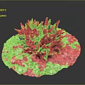 Succulent Plant with Red Green Leaves on Round White Pebble Base for Indoor Decorative