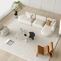 Modern Minotti Sofa Coffee Table Combination 3d model