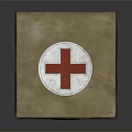 Vintage Brown First Aid Kit With Red Cross Symbol And Leather Straps