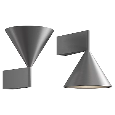 Modern Metallic Wall Lamps With Cone And Funnel Shapes For Home Decor 3d model