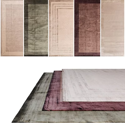 Square Rugs In Various Colors With Simple Patterns For Home Decor 3d model