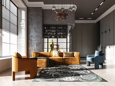 modern living room 3d model