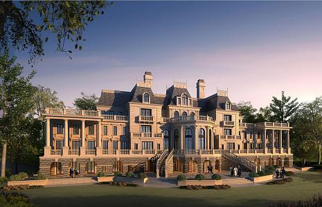 French single-family villa Jinhui Fuzhou Huaian Peninsula single-family mansion 3d model