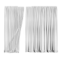 White Curtains With Soft Draped Design And Elegant Texture For Home Interior 3d model