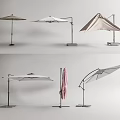 Various Outdoor Sunshade Umbrella Designs With Different Frame Structures And Colors 3d model