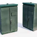 Green Industrial Equipment Cabinets With Double Doors And Ventilation Grilles