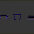 Three Medical Devices with Purple Blue Frames and Green Mats Featuring Red Emblems