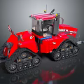 Red Case IH Tractor With Tracked Chassis As Functional Agricultural Vehicle 3d model
