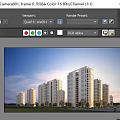 Modern High Rise Residential Buildings Exterior With Greenery Trees Road And Cars