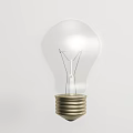 Transparent Glass Light Bulb With Visible Filament And Metal Base Structure