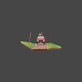 Red Car On Dirt Road With Road Sign Grass Flowers And Roof Luggage