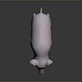 Detailed 3D Model Pink Pig Standing On Smooth Surface With Gray Background