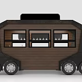 Mobile Barbecue Food Cart With Selling Windows Awning And Decorative Elements