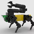 Creative Building Blocks Mechanical Robot With Black Yellow Green Arms And Legs
