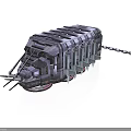 Detailed Futuristic Mechanical Structure With Multiple Modules And Extended Arm