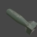 Cylindrical Green Military Metal Bomb With Mechanical Fuse And Connection Parts