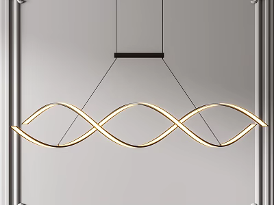 Modern Hanging Wavy Chandelier With Illuminated LED Light Fixture Design 3d model