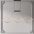 Modern Hanging Wavy Chandelier With Illuminated LED Light Fixture Design