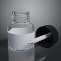 Transparent Glass Dropper Bottle With White Liquid And Black Dropper Cap For Daily Use