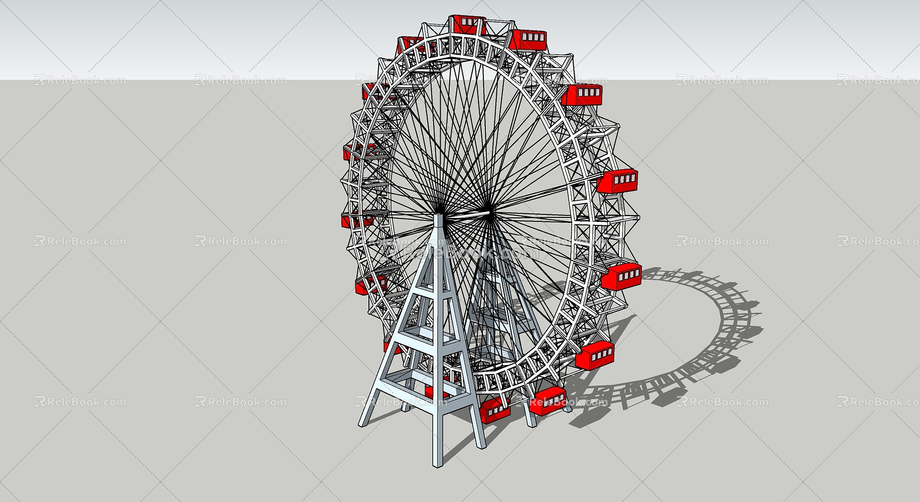 Modern Ferris Wheel Large Ferris Wheel 3d model