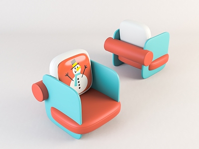 Modern Children's Chair Home Chair 3d model