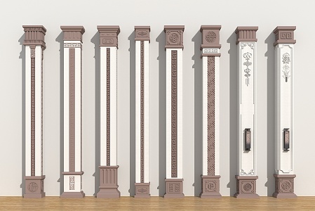 Chinese pillar 3d model