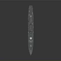 Military Warship As Water Transport Vehicle With Deck Turrets Mast And Gray Hull Design