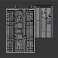 Industrial Equipment Metal Panel Structure Featuring Pipes And Wires Layout Design