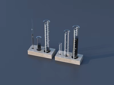 Building Exterior Wall Design With Transparent Glass Tubes And Concrete Base Features 3d model