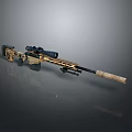 High Precision Sniper Rifle With Scope Long Barrel Wooden And Metal Components