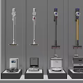 Modern Upright And Robotic Vacuum Cleaners As Home Appliances On