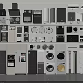 Various Home Appliances Including Refrigerators Washing Machines Air Conditioners and Kitchen Devices on Display Shelves