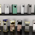 Public Trash Bins With Various Colors And Different Design Styles For Facilities