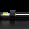 Red Laser Lightsaber With Black And Silver Hilt Design And Metallic Accents