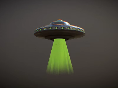 Advanced Fighter Jet With Green Beam And Circular Windows In Flight Scene 3d model