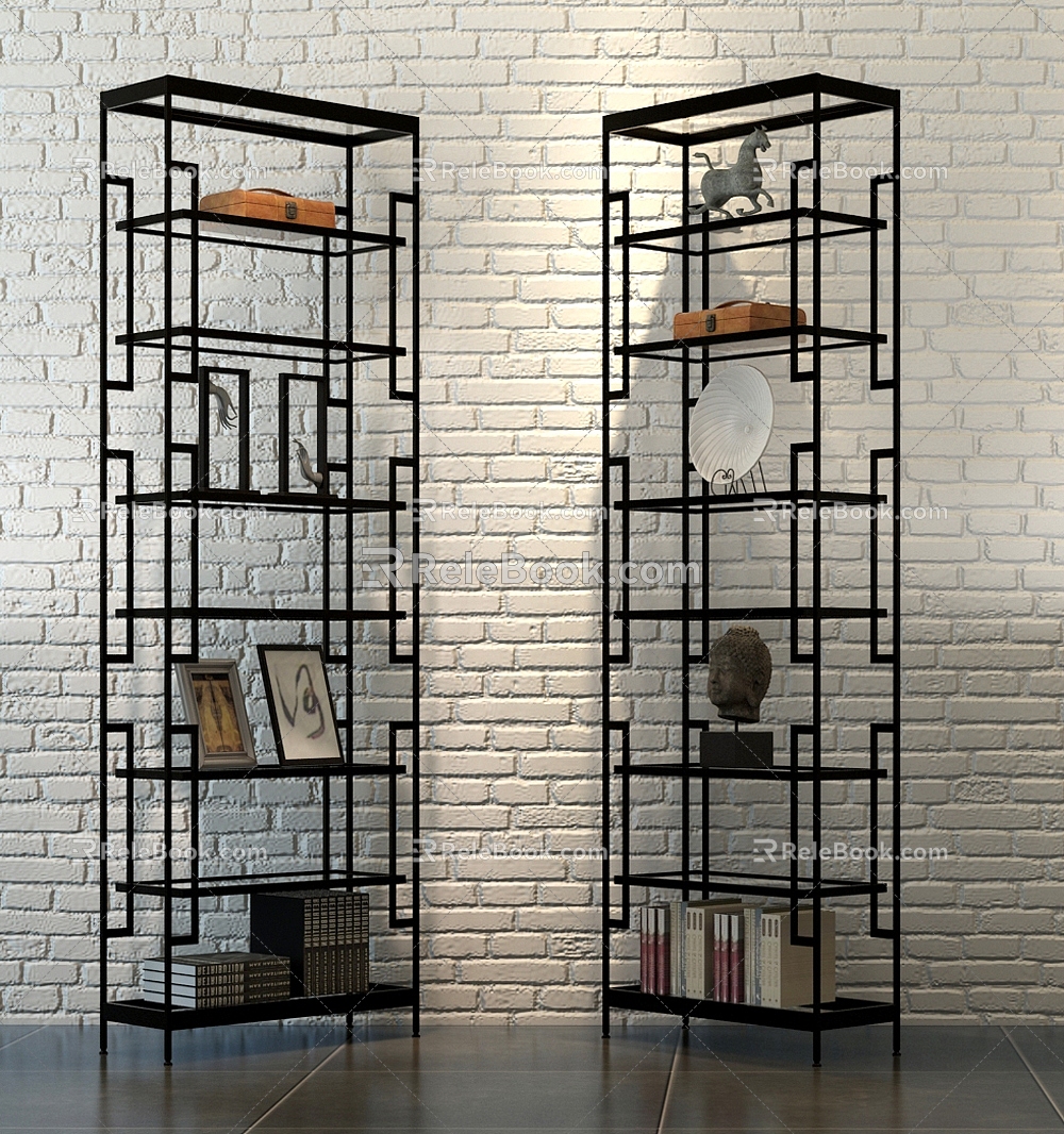 New Chinese-style Storage Rack 3d model